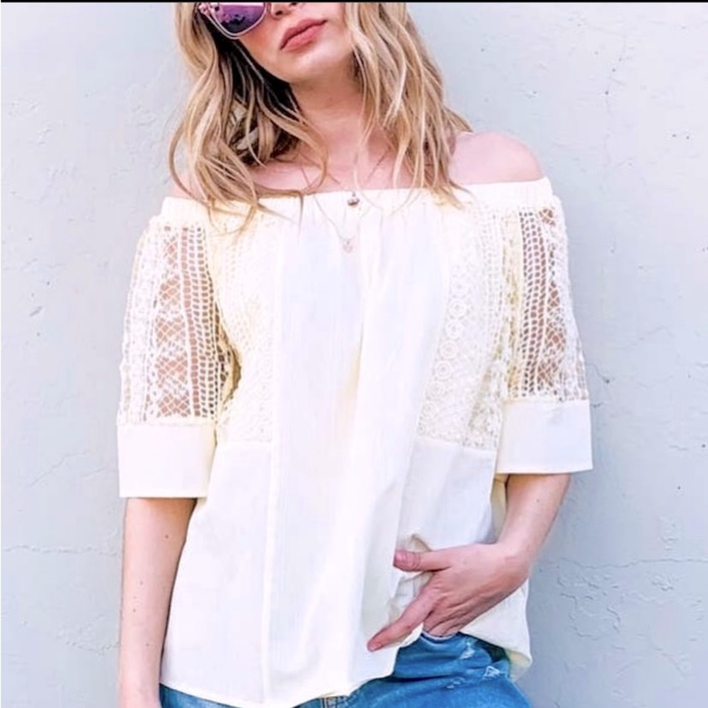 Cream Lace boho style top